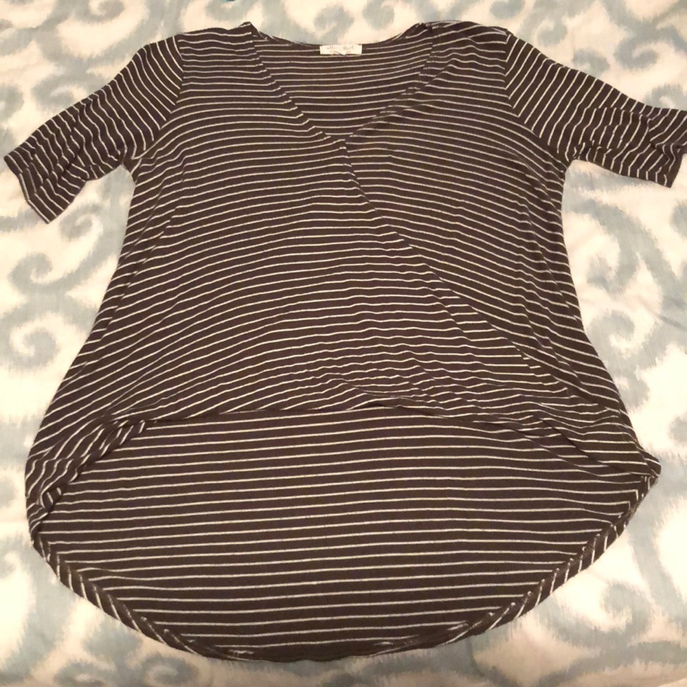 Striped green and white shirt